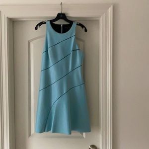 Super stylish Sachin + Babi faux leather Aline dress in a pretty sky blue !